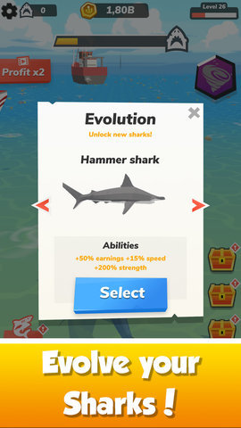 鲨鱼越吃越大的游戏